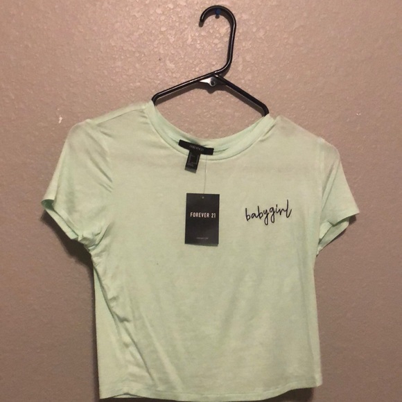 Forever 21 Tops - Green babygirl crop top